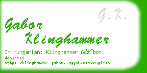 gabor klinghammer business card